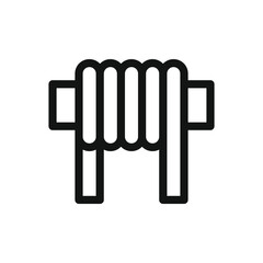 Poster - Air core inductor line icon, fixed air core coil electronic component vector symbol with editable stroke