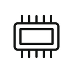 Poster - Semiconductor line icon, microcircuit electronic component vector symbol with editable stroke