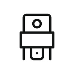 Poster - Automotive relay line icon, car relay electronic component vector symbol with editable stroke