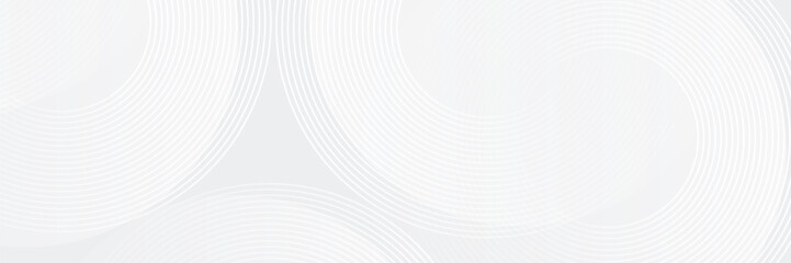 Poster - Abstract white glowing geometric lines on gray background. Modern shiny blue circle lines pattern.