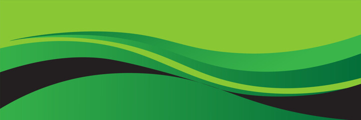 Aufkleber - green and black business wave banner background. vector