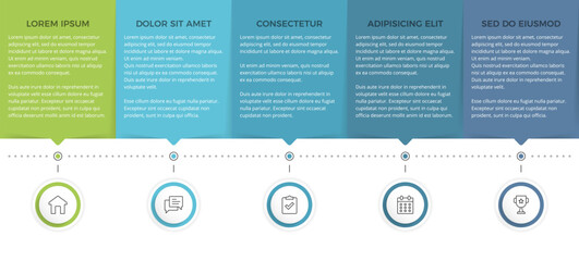 Poster - Modern infographic template with five sections, perfect for business presentations and data visualization, vector eps10 illustration