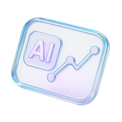 Poster - Futuristic AI Technology Icon with Data Visualization on Transparent Background, Highlighting Innovation and Analytics