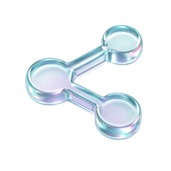 Poster - semitransparent crystal  Futuristic 3D glass molecule structure with iridescent finish, symbolizing science, innovation, and technology concepts in a digital age