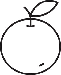 Poster - Orange fruit citrus outline leaf simple minimal black white healthy fresh juicy round organic
