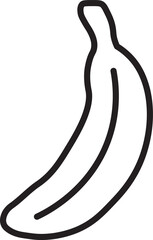 Poster - Banana fruit outline black simple isolated healthy tropical curved minimal