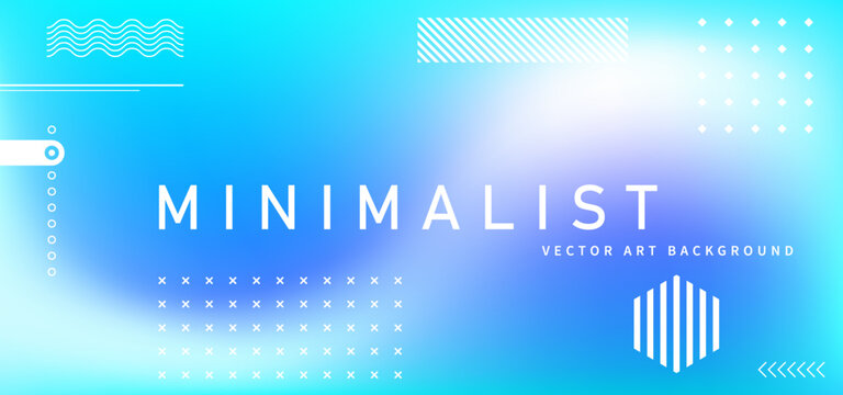 Abstract blue gradient vector background with shining waves and graphic elements. Minimalist modern creative illustration for banner, cards, poster, cover, brochure, flyer, social media, ads