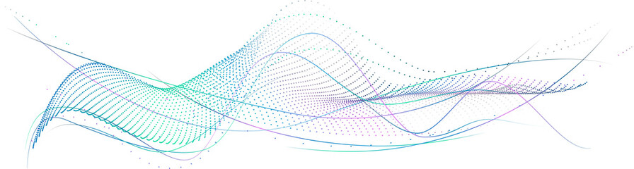 Aufkleber - Wave dots abstract pattern, design element for future technology concept, banner, website, business, corporate, cover, brochure, presentation