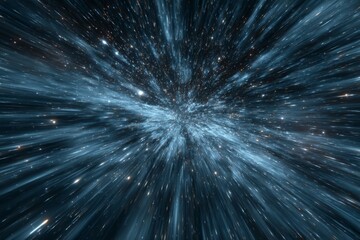 Poster - Expansive cosmic view of stars and galaxies in motion through deep space showcasing a sense of infinite energy
