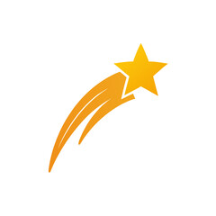 simple shooting star trail icon on white 
