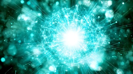 Poster - Abstract design of a glowing sphere with interconnected lines.