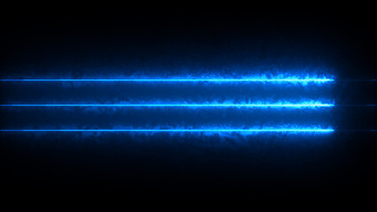 Fototapete - Neon energy glowing line on black background. Light and stripes moving fast over dark background. 3D Illustration