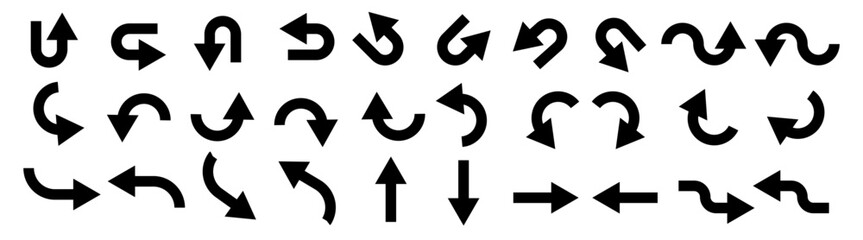 Poster - set of arrow sign. direction mark, Way direction arrow sign. Vector illustration