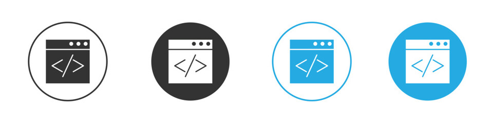 Web Code icon, simple flat style, illustration, logo sign symbol pictogram template, for ui or ux.