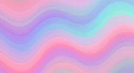 Poster - Abstract wavy background with soft pastel colors blending smoothly, creating a gentle and serene gradient effect.
