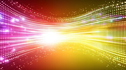 Poster - Dynamic abstract design with radiant colors and glowing dots.