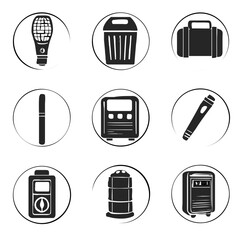 Poster - Nine Electronic Device Silhouettes electronic devices