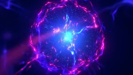 Wall Mural - Abstract energy field with pulsing light streaks and particles movement 4K.