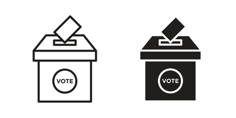 Referendum icon in flat and liner trendy style for app ui designs