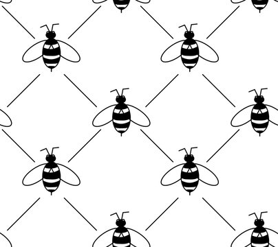 Abstract Geometric Bee Striped seamless pattern. Vector graphic line illustration. background for banners, print for fabric, labels, t-shirt printing. for package, holiday design, fabric and textile.
