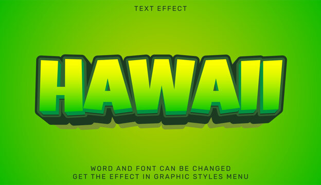 Hawaii text effect in 3d design