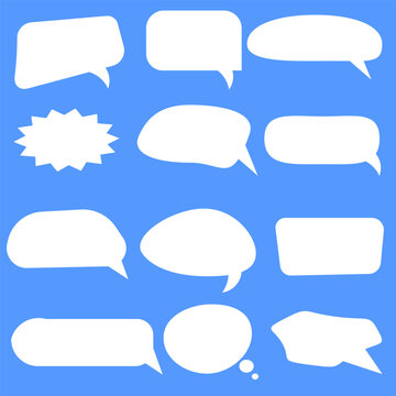 Collection of oval shape speech bubbles, abstract drawn boxes.