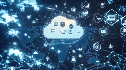 Poster - Global cloud computing network visualization.