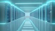 © Jojo* - Empty server room with futuristic design.