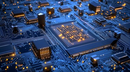 Poster - Close-up view of a complex circuit board.