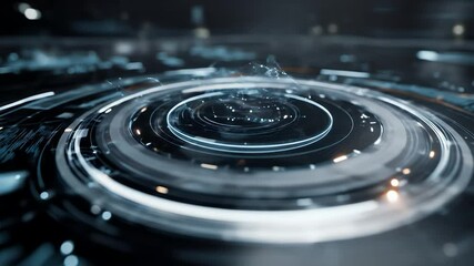 Futuristic Technology Interface Background with HUD Elements and Data