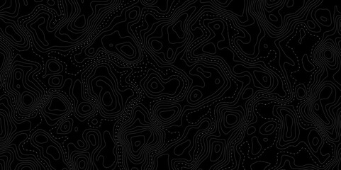 Aufkleber - modern style topographic dotted pathways creates an abstract design element perfect for backgrounds and various creative contour lines small dashes  dark gray background design element.