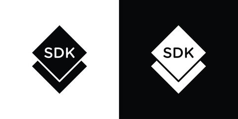 SDK icon vector graphics. Flat solid black vector set