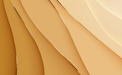 Poster - Golden Abstract Background with Waves and Lines