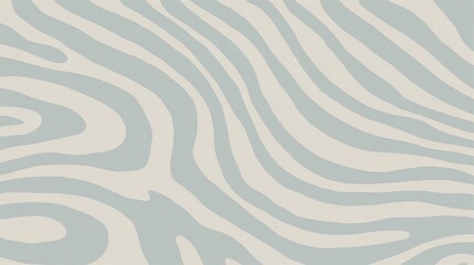 Fototapete - Soft blue and beige wavy stripes forming elegant zebra like pattern, generating modern abstract background for creative design applications