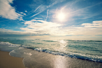 Wall Mural - seascape in the morning. deserted sandy beach