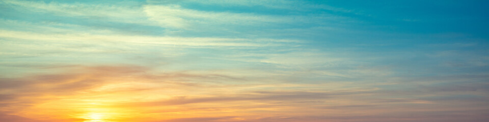 Wall Mural - colorful cloudy sky at sunrise. horizontal banner