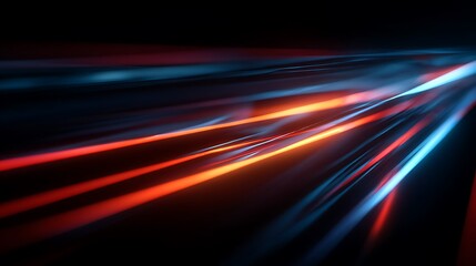 Poster - Abstract Light Trails: Dynamic Red and Blue Energy Streaks