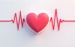 © li - Heartbeat / heart beat pulse flat icon for medical apps and websites. High quality