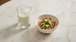 © Holo Frame - Energizing breakfast of creamy yogurt combined with muesli and fresh kiwi on a stone table