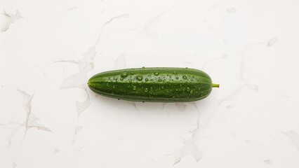 Aufkleber - Top-down perspective of cucumbers placed on a white backdrop