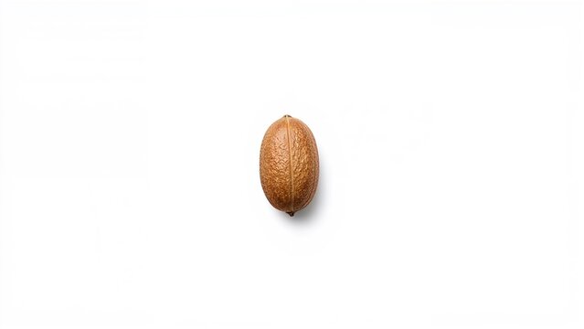 Lone filbert photographed with white background