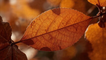 Poster - Yellow and brown textured leaf backdrop