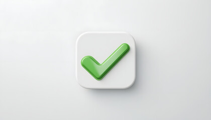 Poster - Isolated green check mark icon on a white background. Clean and minimalistic design, perfect for user interface, web, or business presentations
