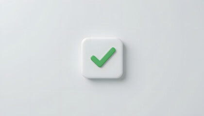 Poster - Isolated green check mark icon on a white background. Clean and minimalistic design, perfect for user interface, web, or business presentations
