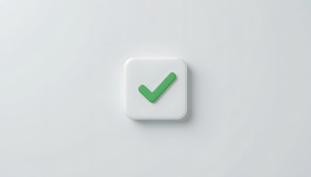 Isolated green check mark icon on a white background. Clean and minimalistic design, perfect for user interface, web, or business presentations
