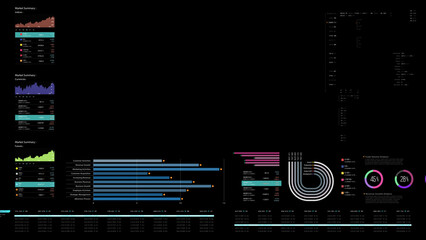 Poster - Dynamic data visuals for business info graphics, animated charts, and data-driven insights for a business meeting mock-up. Explore the world of trading, stock exchanges, and crypto