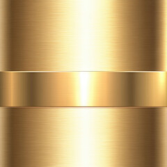 Poster - Golden metal background with shiny brushed texture. Polished gold surface for luxury product display and advertising banner. Metallic abstract art.