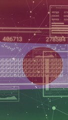 Poster - Digital data processing animation over Bangladesh flag with network connections