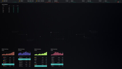 Leinwandbilder - Dynamic data visuals for business info graphics, animated charts, and data-driven insights for a business meeting mock-up. Explore the world of trading, stock exchanges, and crypto