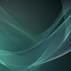 Aufkleber - Abstract teal and gray wavy lines flowing. Modern design background. Digital art graphic. Dynamic motion concept for banner.